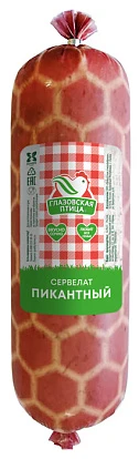 Сервелат полукопченый Пикантный 2-й сорт 400 г Глазовская птица