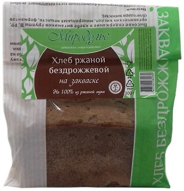 Хлеб бездрожжевой ржаной 300 г Миродолье