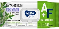 Салфетки влажные антибактериальные для всей семьи 180 шт. Аура Фэмили