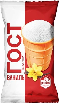 Пломбир ванильный ГОСТ в вафельном стаканчике 12% 70 г Сибхолод