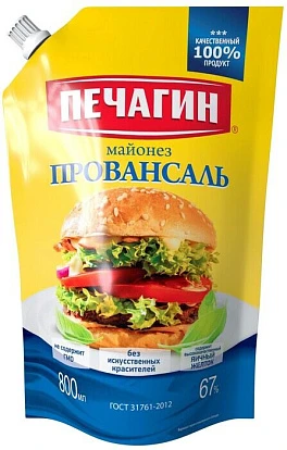 Майонез Провансаль 67% 800 мл Печагин