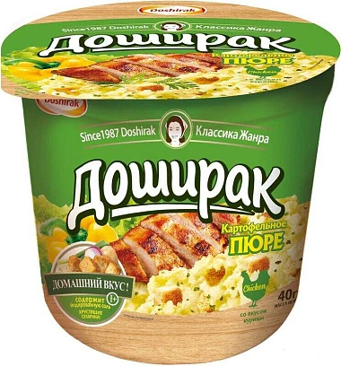 Пюре картофельное быстрого приготовления Доширак со вкусом курицы 40 г