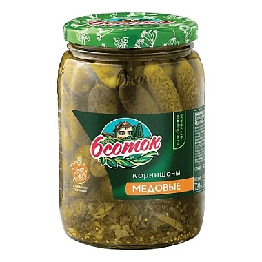 Корнишоны Медовые 6 соток 350 мл