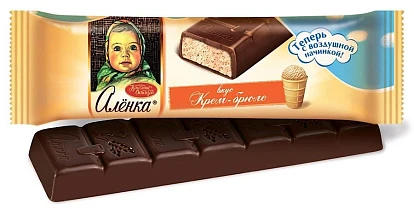 Шоколад молочный с начинкой крем-брюле Аленка 42 г Красный Октябрь