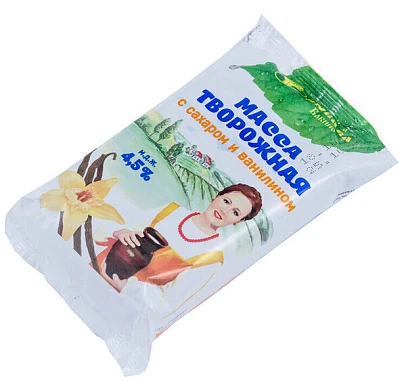 Творожная масса ванильная 4,5% 180 г Родная Любава