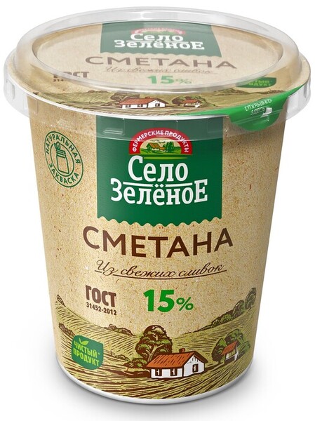 Сметана 15% Село Зеленое 300г