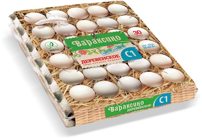 Яйцо 1-й категории Деревенское 30 шт. ПТФ Вараксино