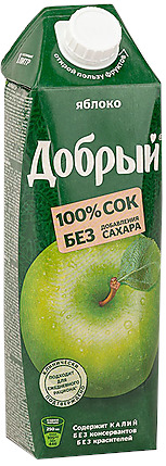Сок яблочный Добрый 1л