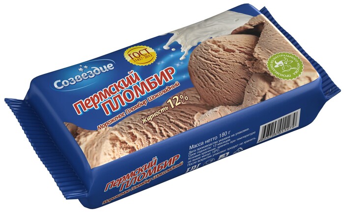 Мороженое пломбир шоколадный Созвездие 12% 180г