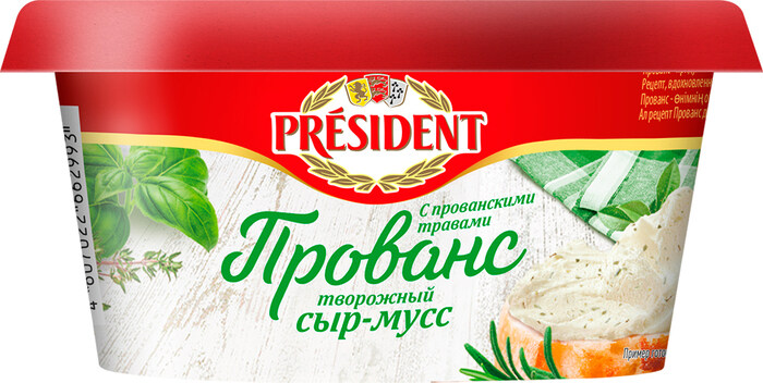Сыр-мусс творожный с прованскими травами Прованс 60% 120г Президент