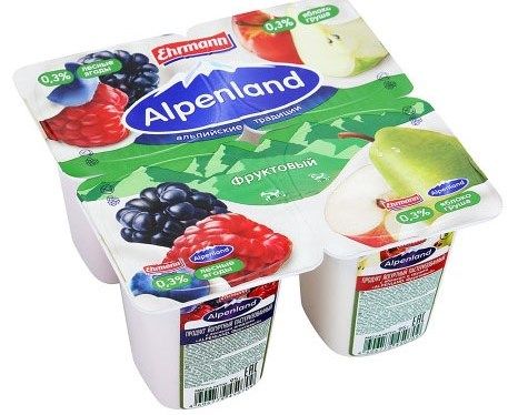 Йогурт Альпенленд фруктовый лесные ягоды/яблоко-груша 0,3% 95г