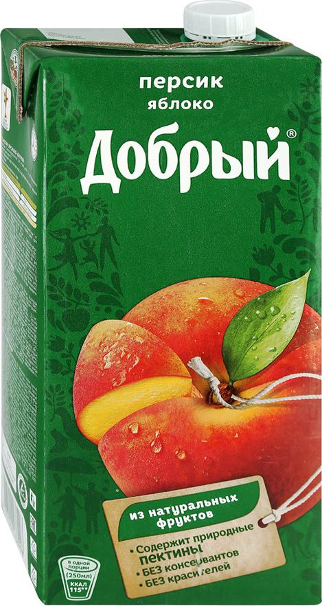 Нектар персик-яблоко Добрый 2л