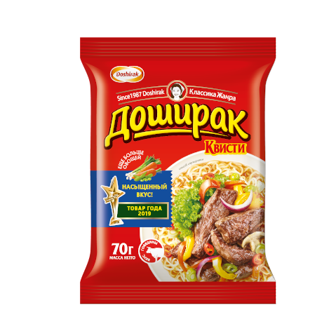 Лапша быстрого приготовления Доширак Квисти со вкусом говядины 70 г