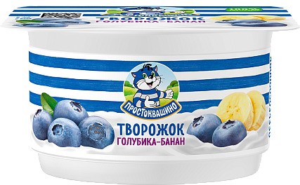 Творожок Простоквашино голубика-банан 3,6% 110г