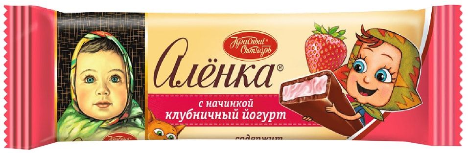 Шоколад Аленка с начинкой Клубничный йогурт 45г