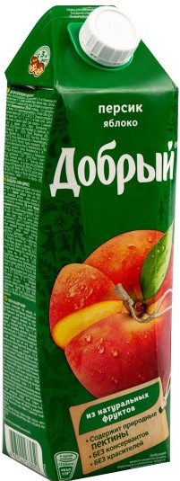 Нектар персик-яблоко Добрый 1л