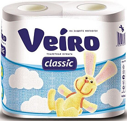 Туалетная бумага Veiro Classic двухслойная 4шт.