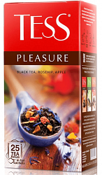 Чай черный Tess Pleasure с шиповником и яблоком 25 пакетиков